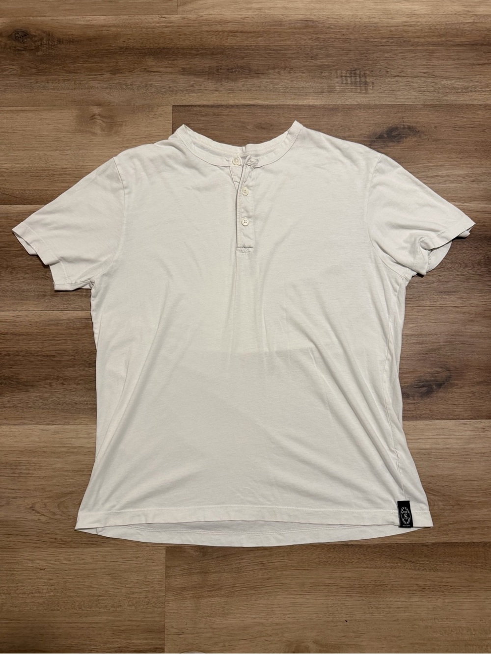 Todd Snyder Mens White Jersey Cotton Short Sleeve Henley Shirt Sz M